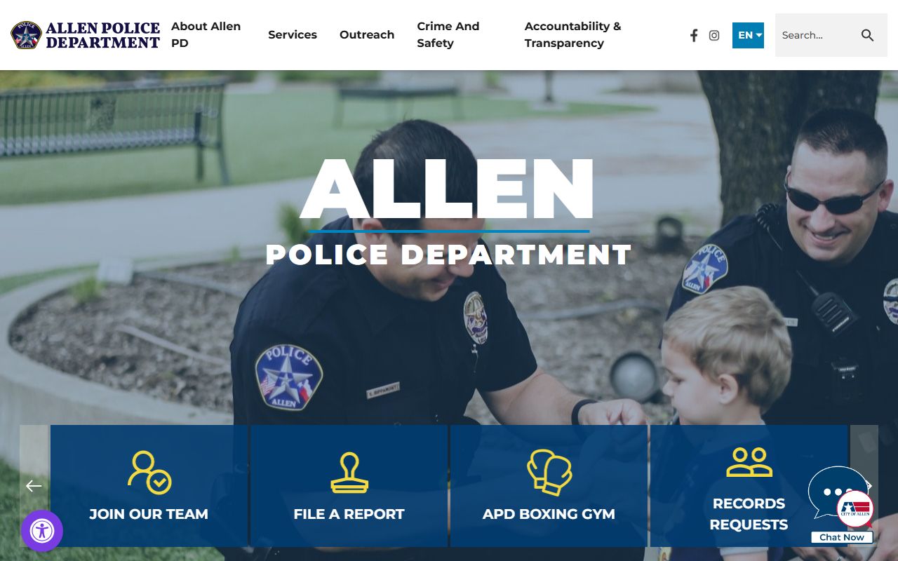 Allen Police Department sex offender registry