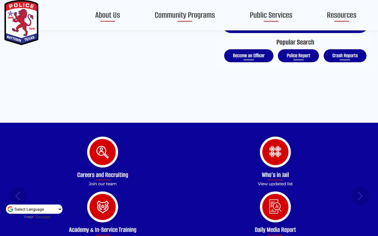 Baytown Police Department sex offender registry