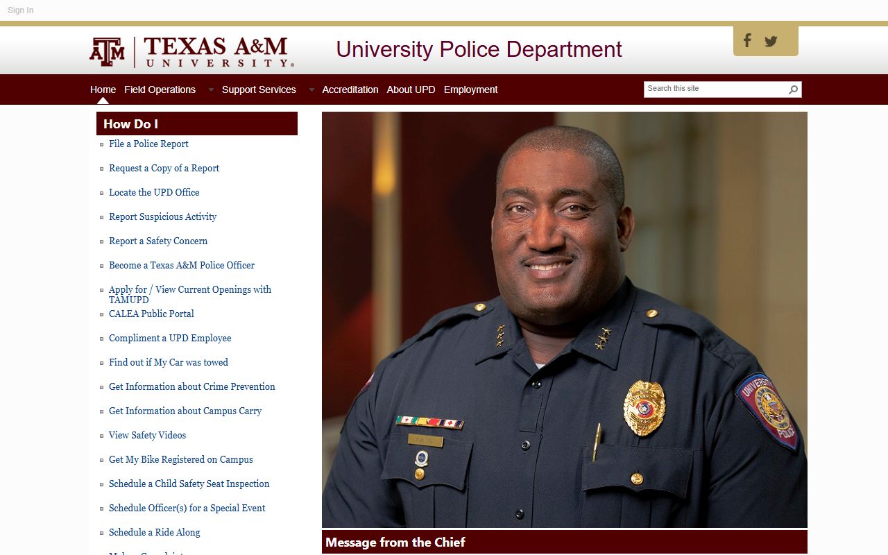 Texas A&M University Police Department website