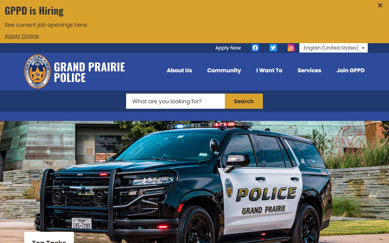 Grand Prairie Police Department website for sex offender registry