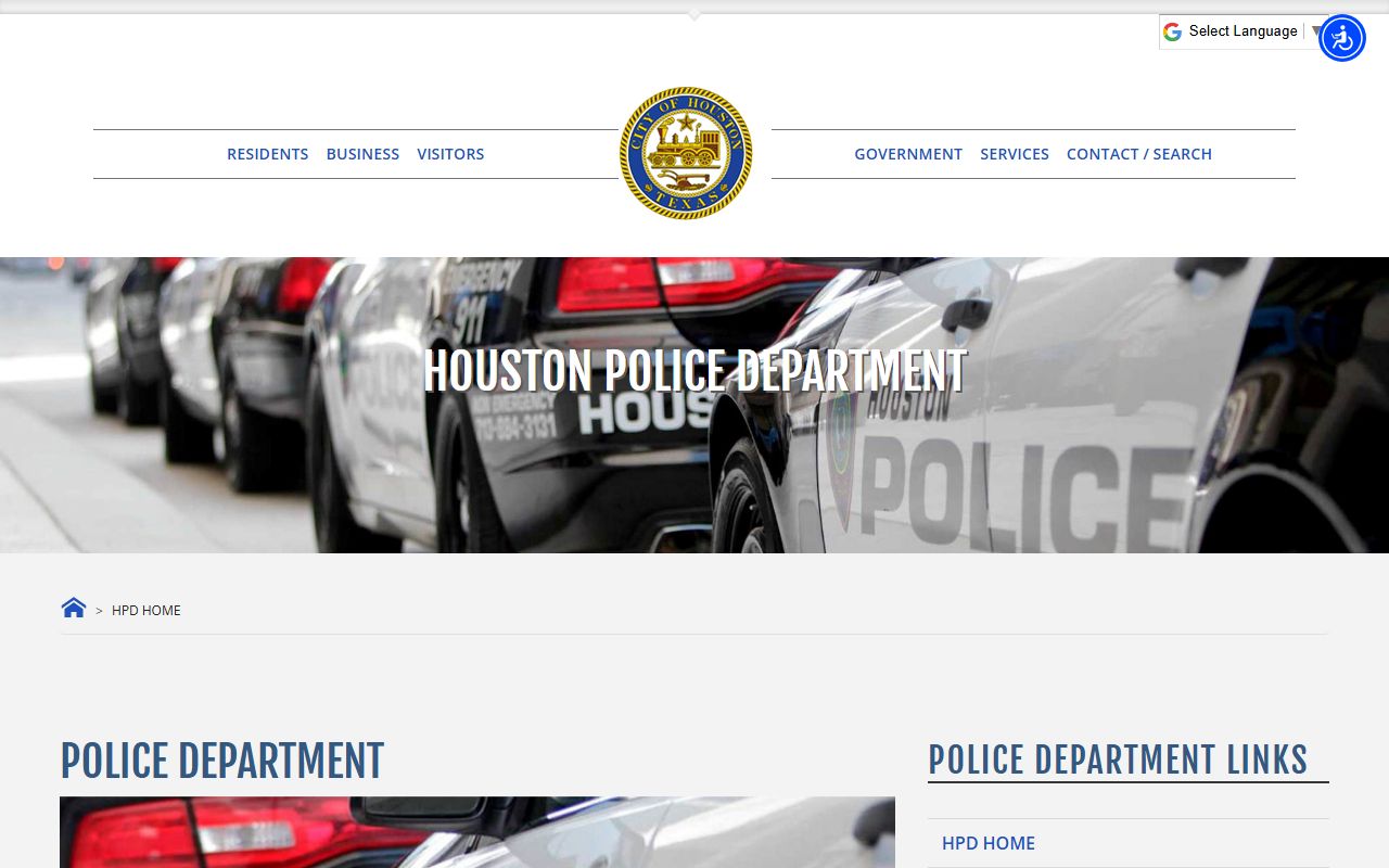 Houston Police Department website for sex offender information