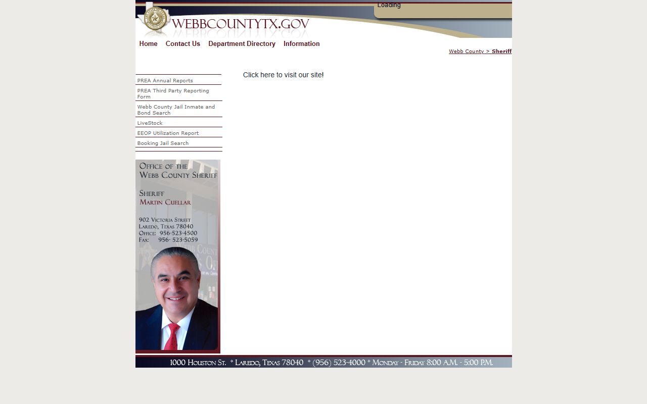 Webb County Sheriff's Office page for sex offender registration near Laredo