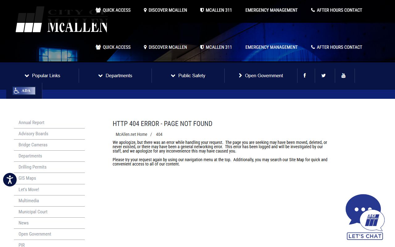 McAllen Police Department sex offender information page