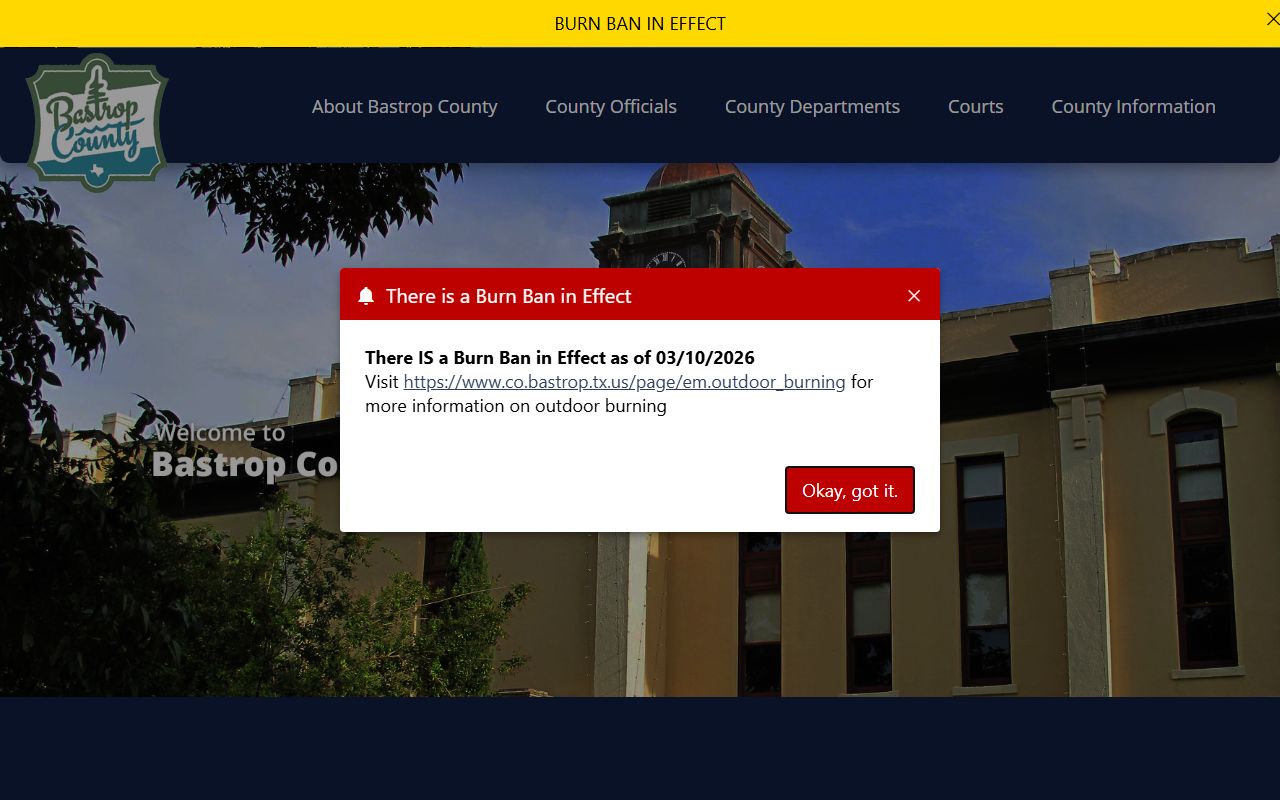 Bastrop County government website sex offender registry resources