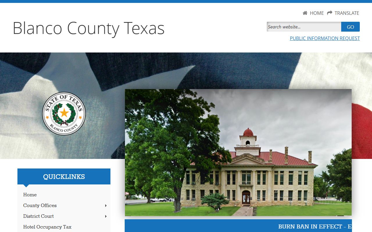 Blanco County government website sex offender information
