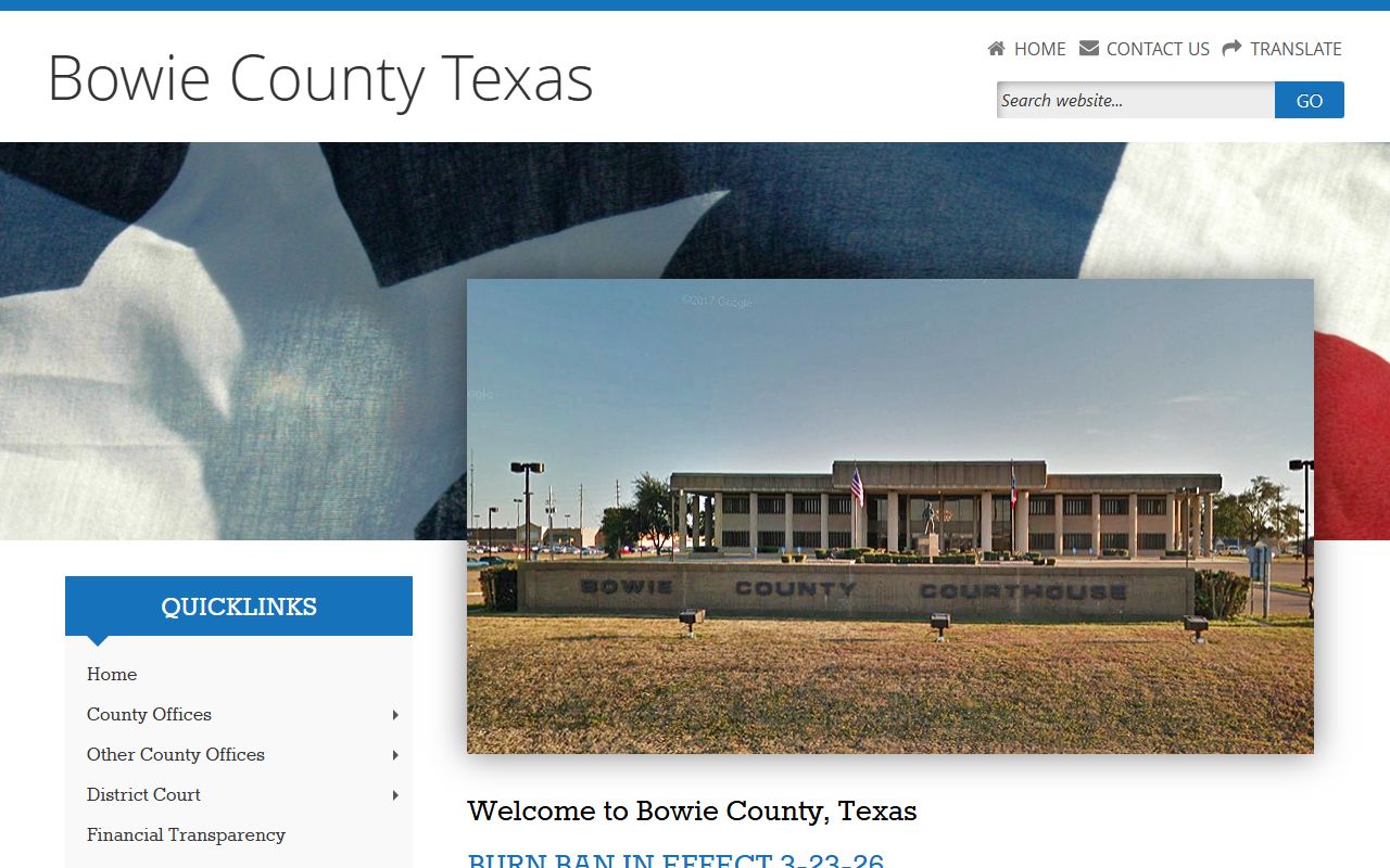 Bowie County government website sex offender resources