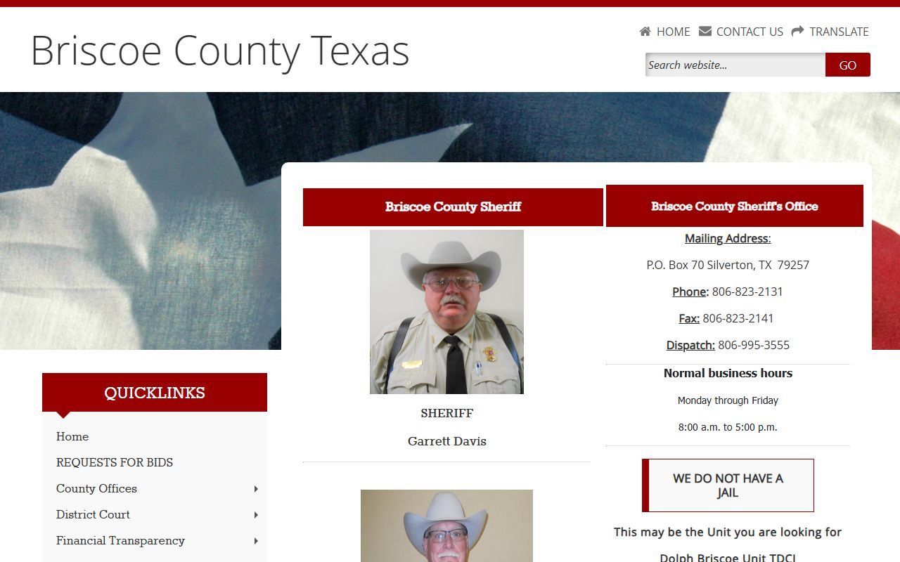 Briscoe County Sheriff's Office sex offender registration Silverton