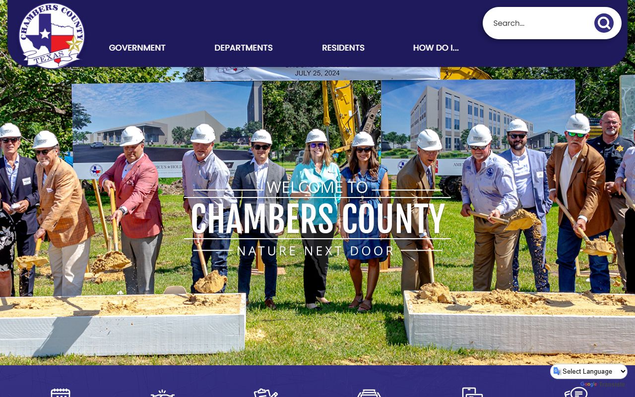 Chambers County official website showing county services and sex offender registry information
